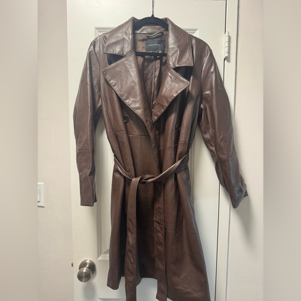 Banana Republic Faux Leather Trench